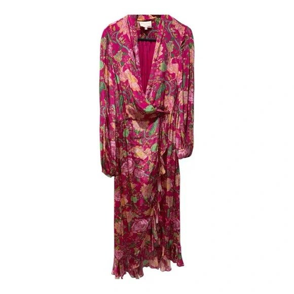 ROCOCO SAND Chloe Wrap Maxi Dress in Pink Size XS Long Gown - Picture 3 of 9
